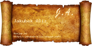 Jakubek Aliz névjegykártya